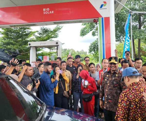 Penjabat Gubernur Babel Melaunching Pemblokiran Fuel Card Dan QR Code Subsidi Tepat My Pertamina 